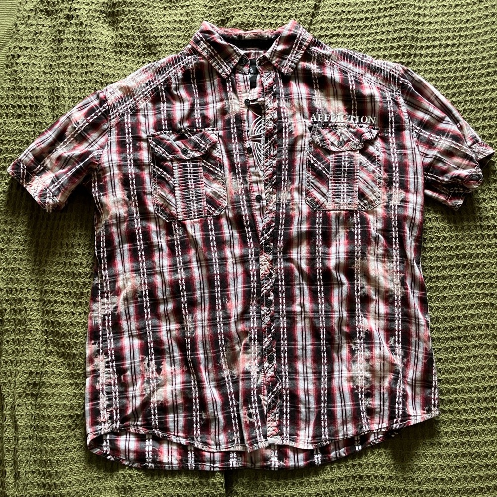 Men’s Affliction short sleeve button down shirt